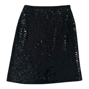 Sherrie Bloom Peter Noviello Chetta B Knits Black Sequin Pencil Skirt Sz M Party